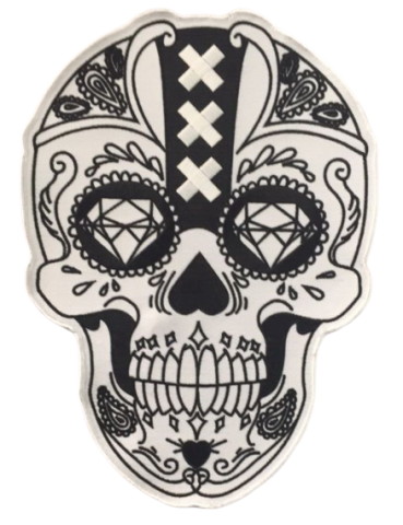 biker patch back emblems backpatch colors colours rocker siderockers rockers custom-made skull amsterdam